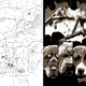Concept work (L) and final art (R), by Chris Koehler.